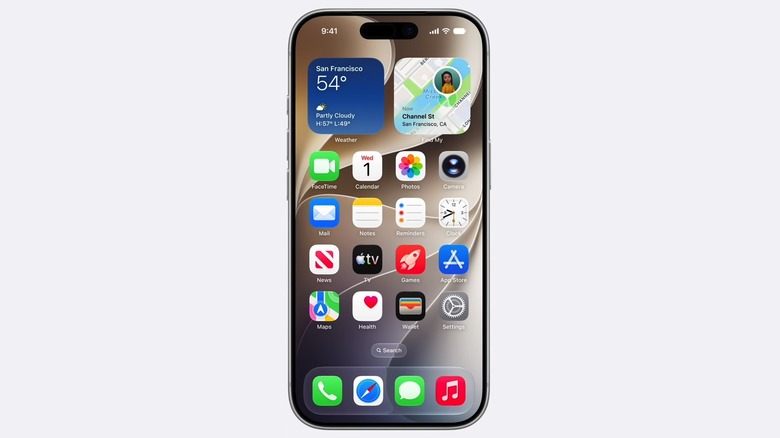 The home screen interface of an iPhone running iOS 27.