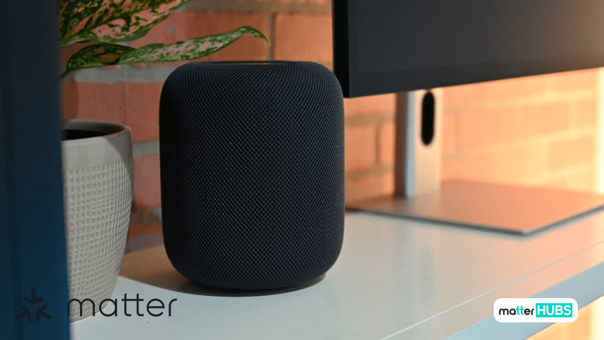 An Apple HomePod 2nd Generation smart speaker in a living room setting.