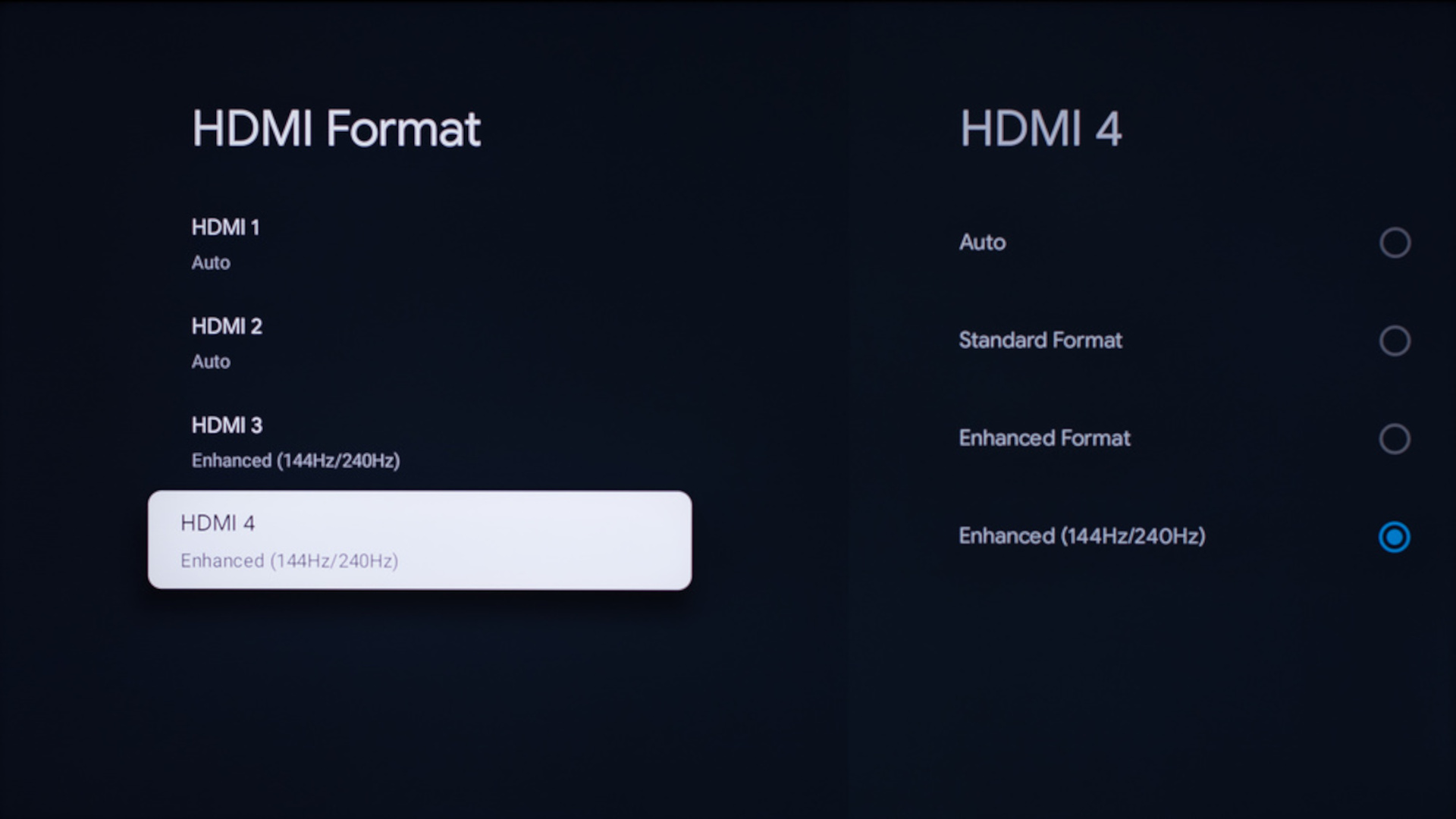The picture settings overlay on a Hisense Mini-LED TV showing various adjustment sliders.