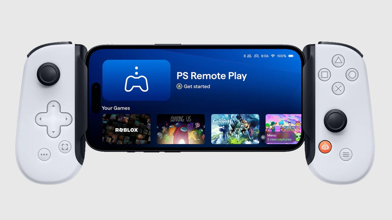 The white Backbone One PlayStation Edition mobile controller designed for smartphones.