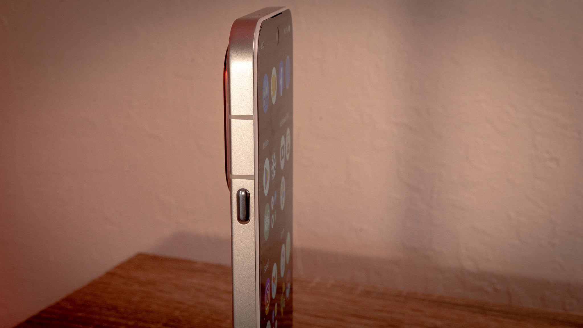 Detailed view of the physical buttons and Essential Key on the Nothing Phone 4a Pro