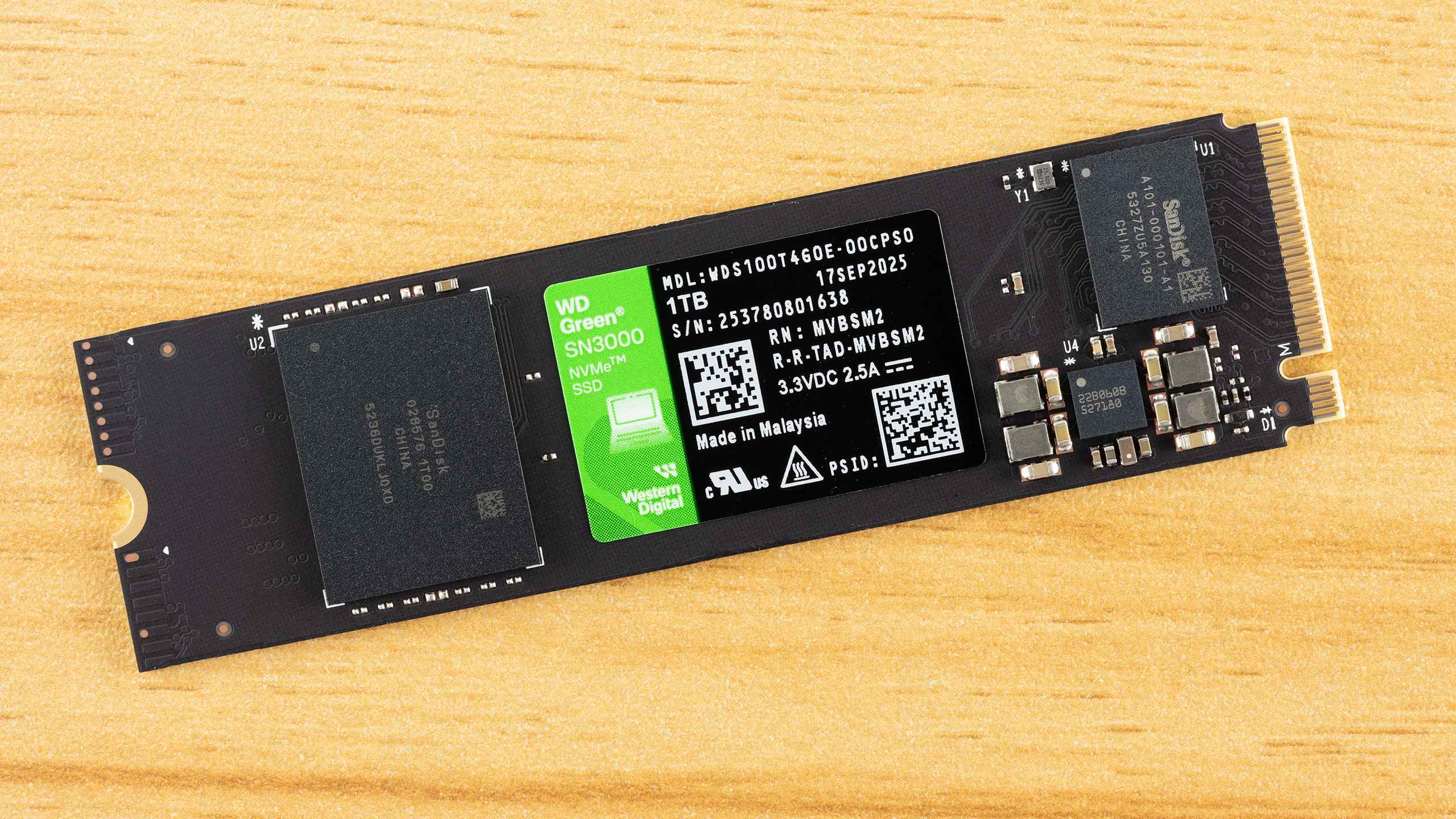 WD Green SN3000 1TB NVMe M.2 SSD.