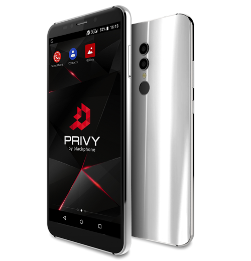 Close-up of the Blackphone PRIVY 2.0, a device designed for high-level security.