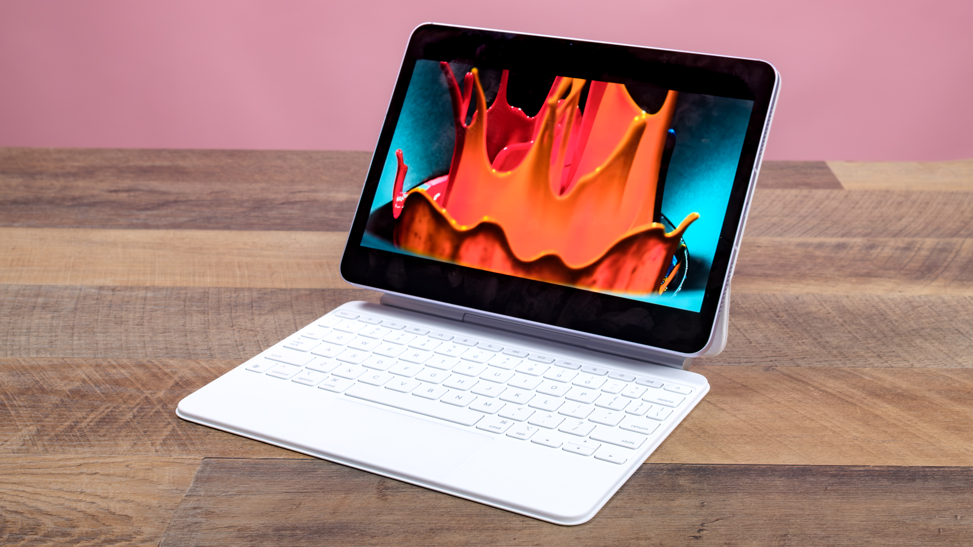 iPad Air M4 with a magic keyboard folio accessory.