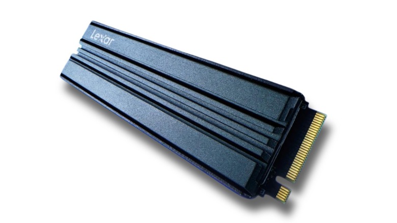 Lexar NM790 1TB NVMe SSD showing the label and M.2 connector.