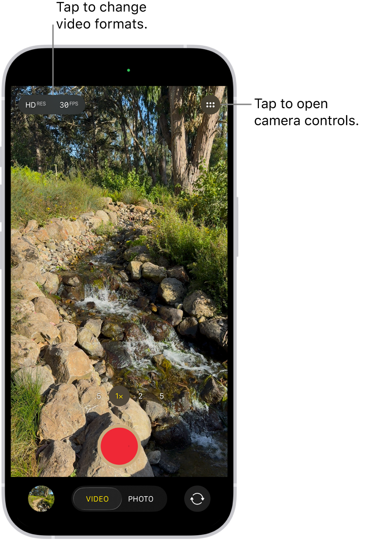 Screenshot of the iPhone camera app interface with professional manual controls visible.