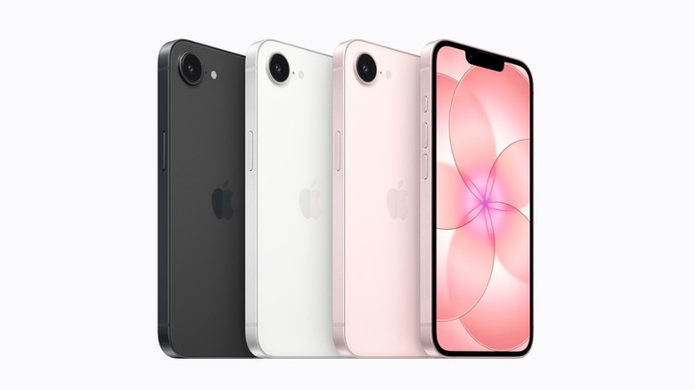 Several iPhone 17e units displayed in different colors.