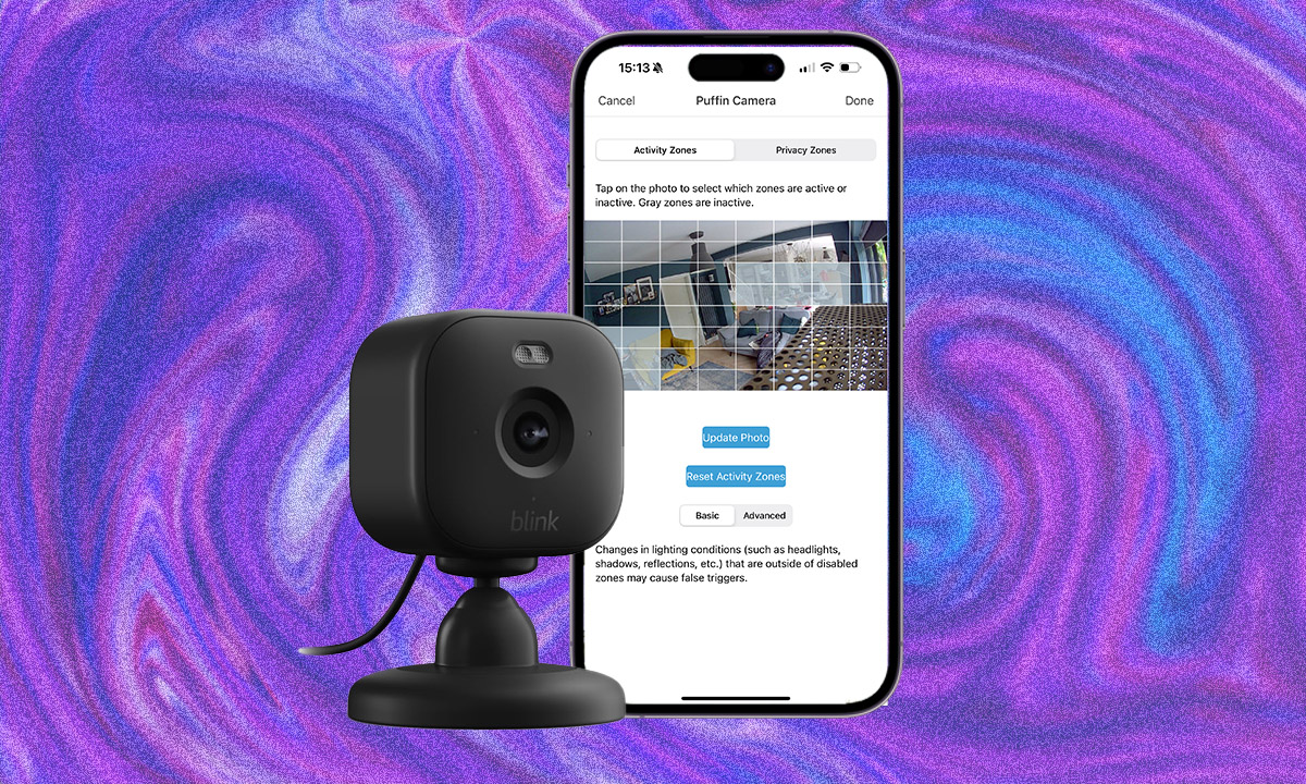A high-quality product photo of the Blink Mini 2 indoor smart security camera.