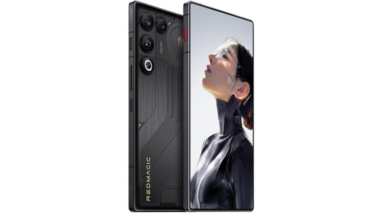 Sleek black product render of the RedMagic 11 Air gaming phone.