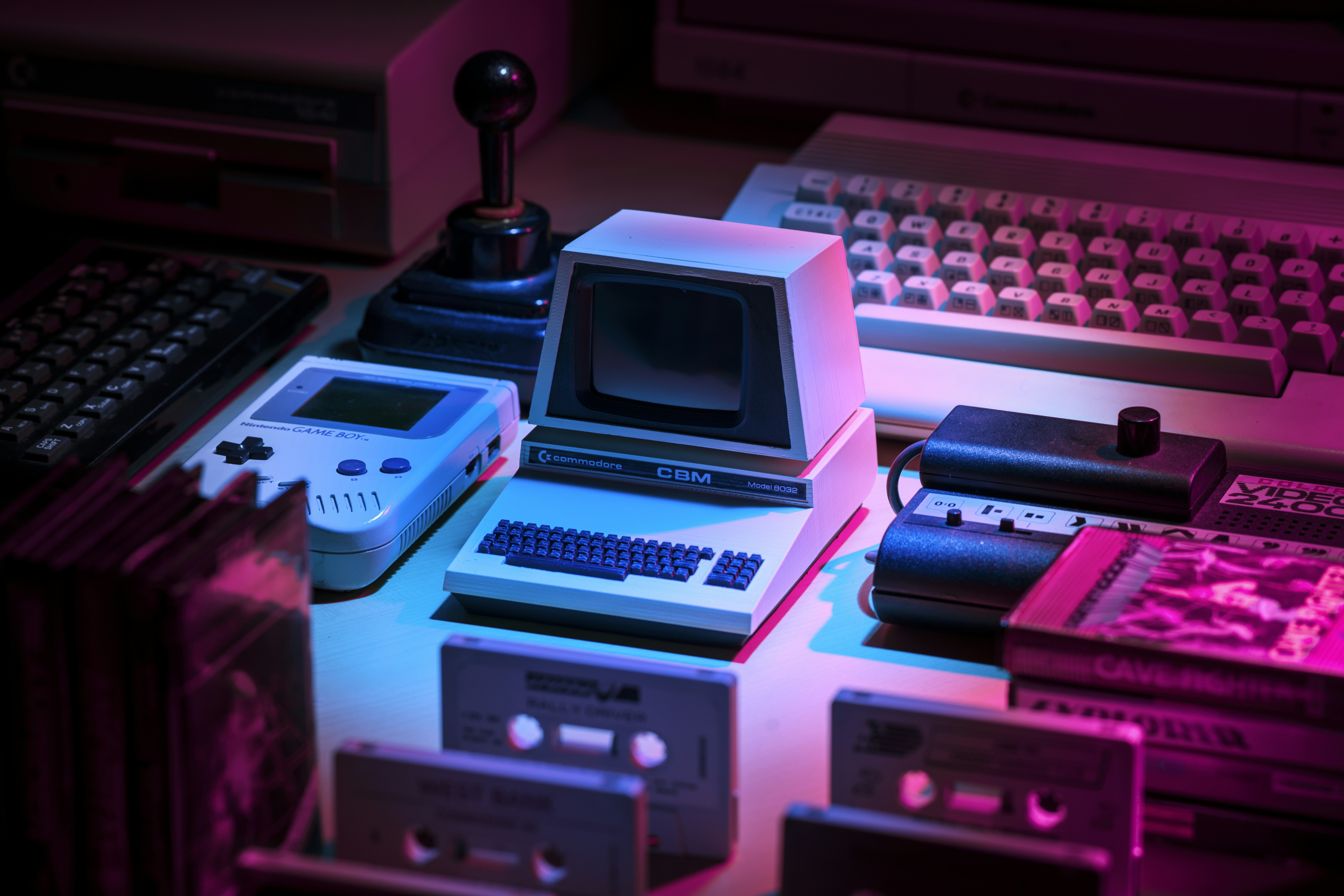 An Xbox console and controller placed neatly in an organized, dust-free gaming setup.