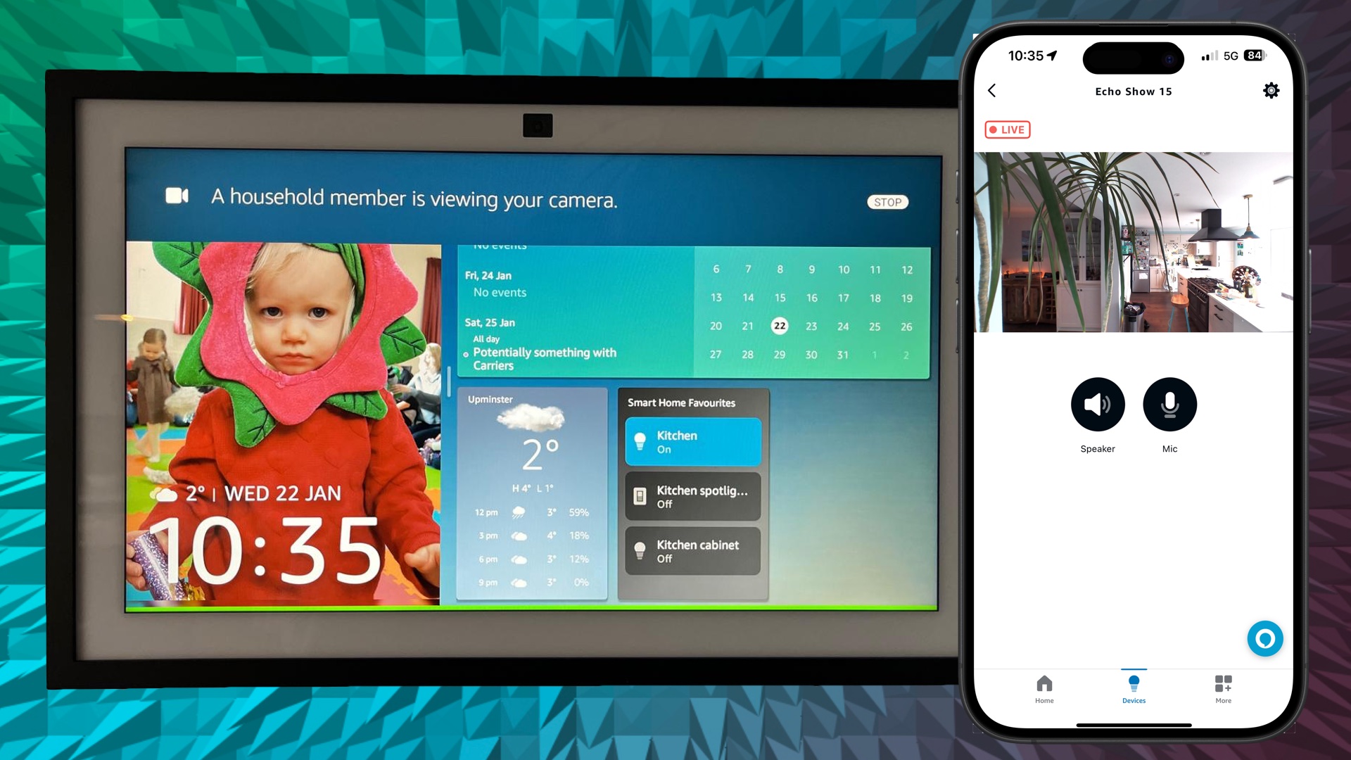 A featured lifestyle image of a smart home display setup.