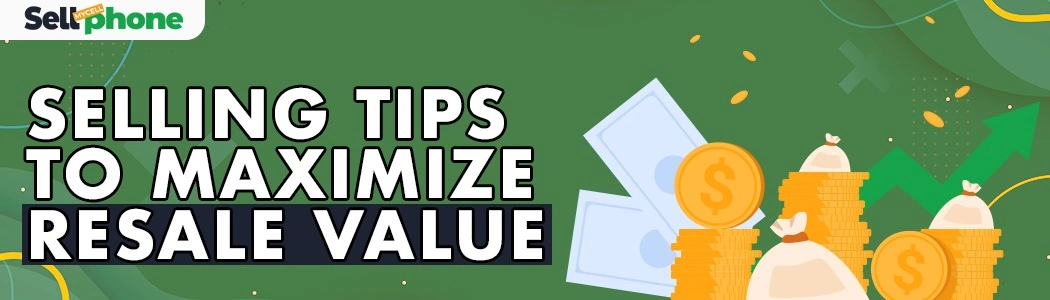 Infographic showing tips and graphs for maximizing smartphone trade-in and resale value.