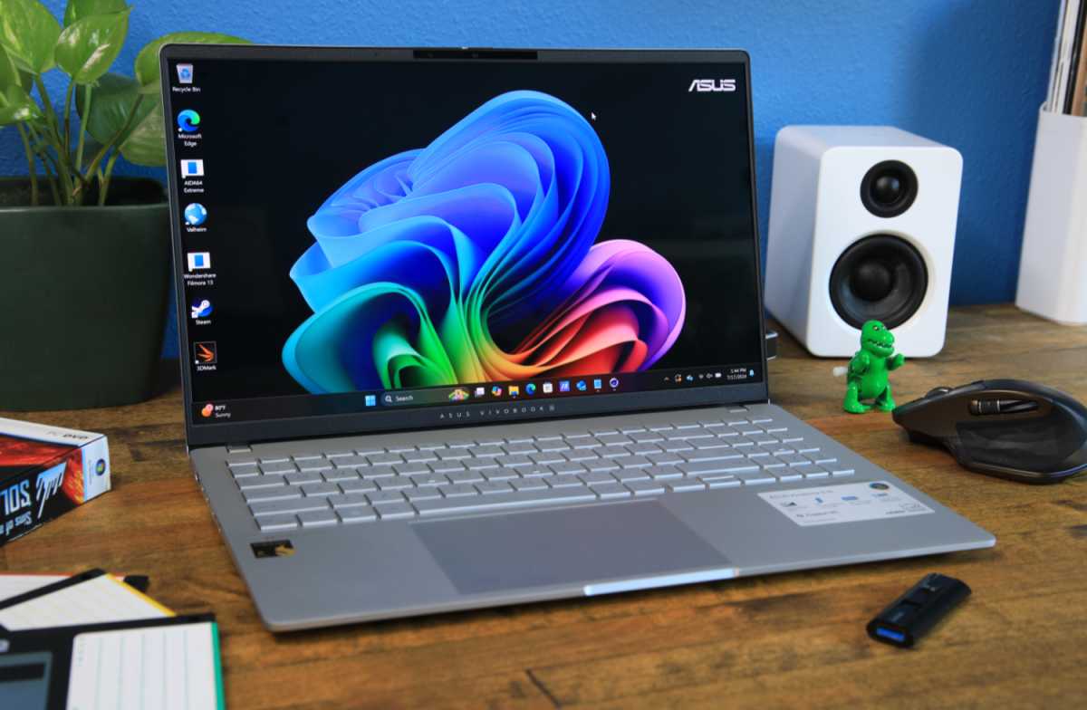 A close-up view of the ASUS Vivobook S15's high-resolution OLED screen.