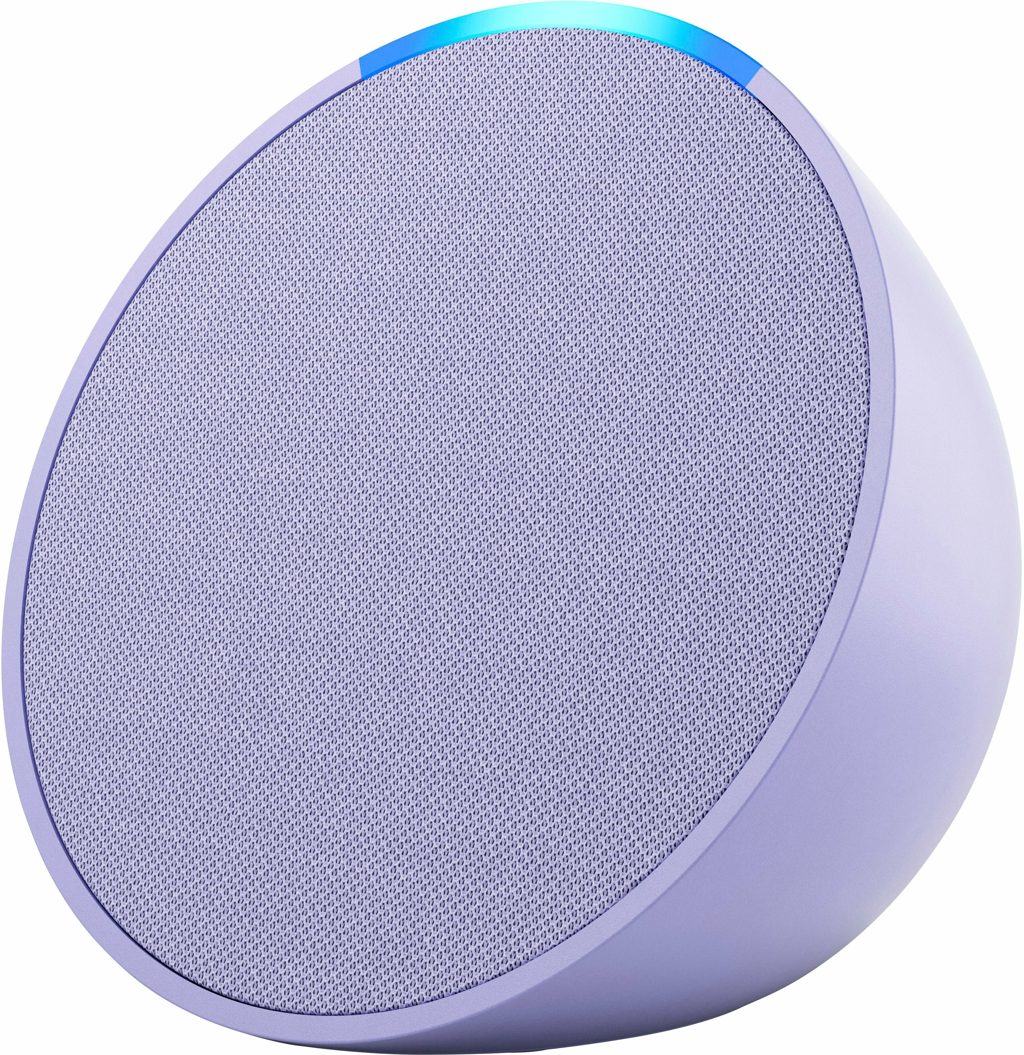 Amazon Echo Pop semi-sphere smart speaker in lavender