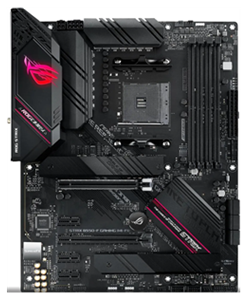 The Asus ROG Strix B550-F Gaming Wifi motherboard, a popular high-tier AM4 board.
