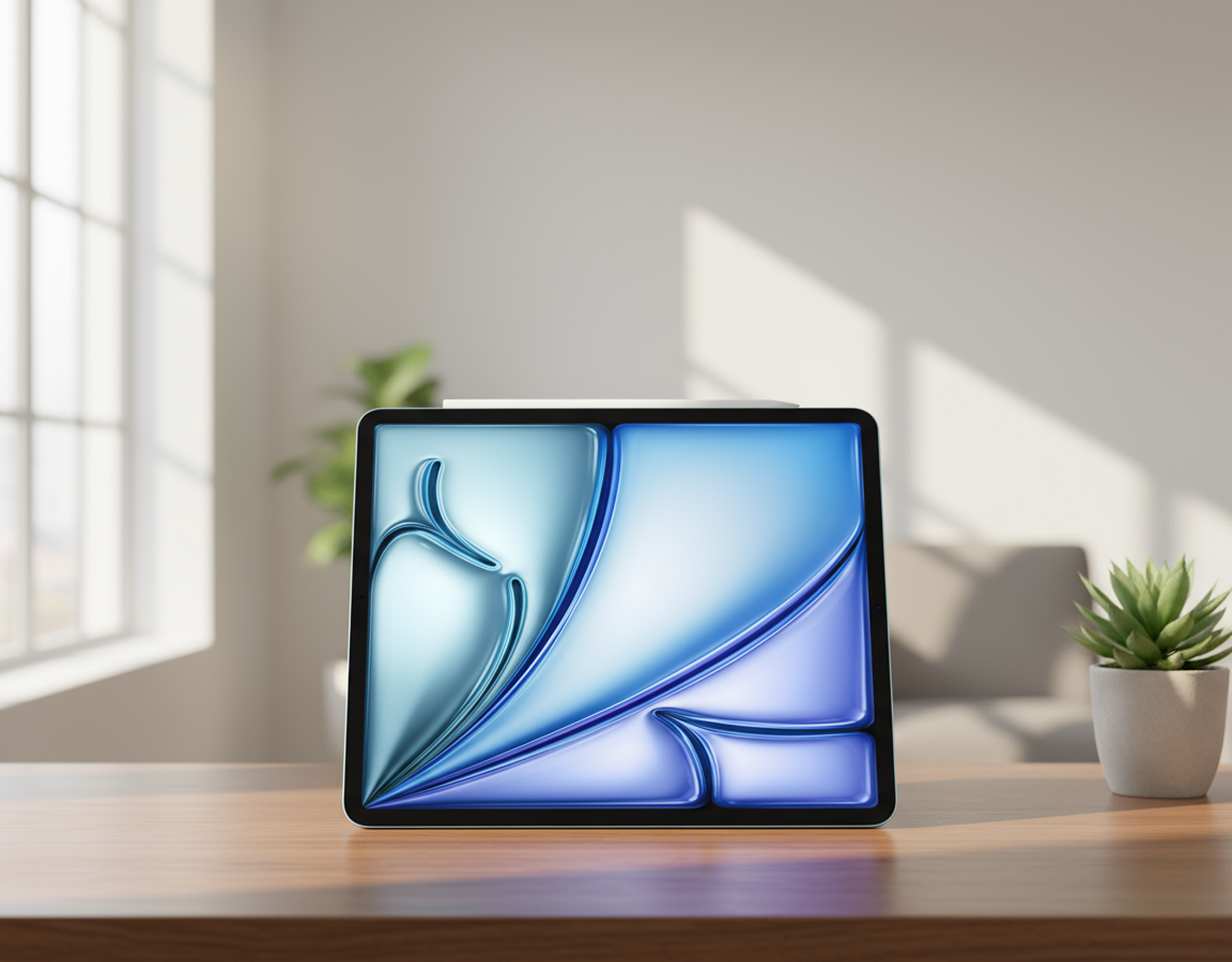 Detailed view of the Liquid Retina display on the iPad Air M3 showing vibrant colors.