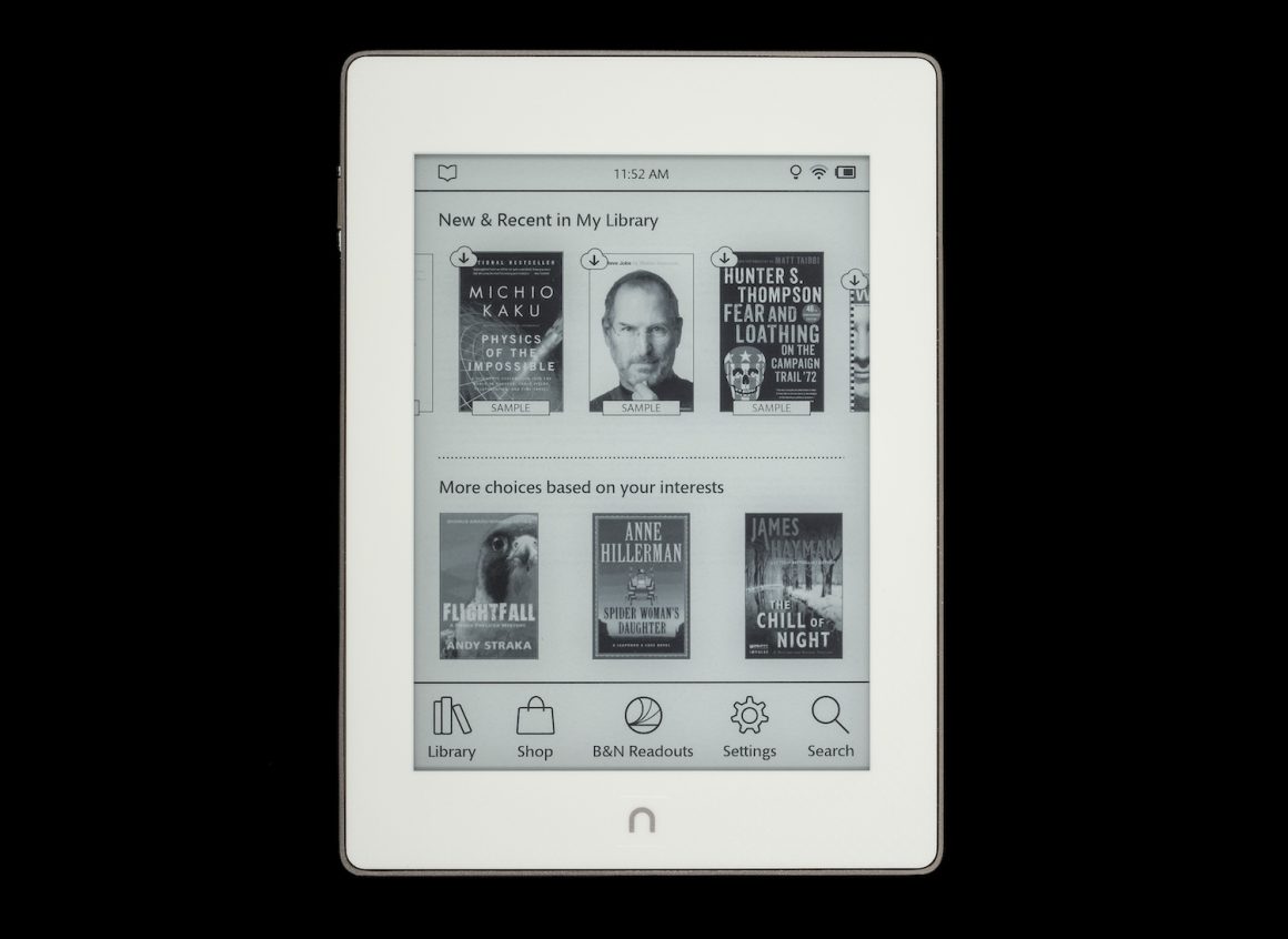 The Barnes and Noble NOOK GlowLight Plus e-reader.