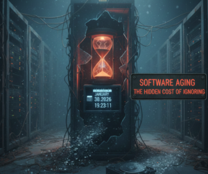 Conceptual artwork representing the transition from software code to physical hardware wear.