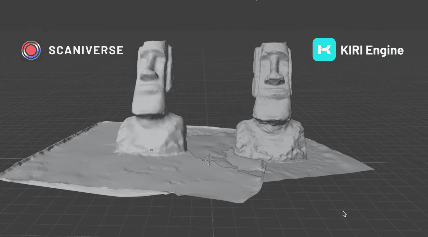 Comparison of different 3D mesh densities and consistency between two scanning software outputs.