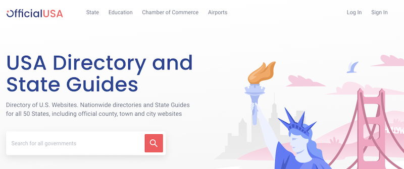 A screenshot of the OfficialUSA directory showing how public records are aggregated online.