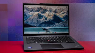 Front view of the Lenovo ThinkPad T14 Gen 6 Intel version laptop.