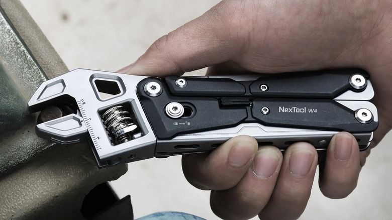 The NexTool W4 Adjustable Ratchet Wrench Multi-Tool shown in a professional studio shot.
