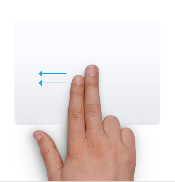 Hand performing a two-finger swipe from the right edge of the trackpad.