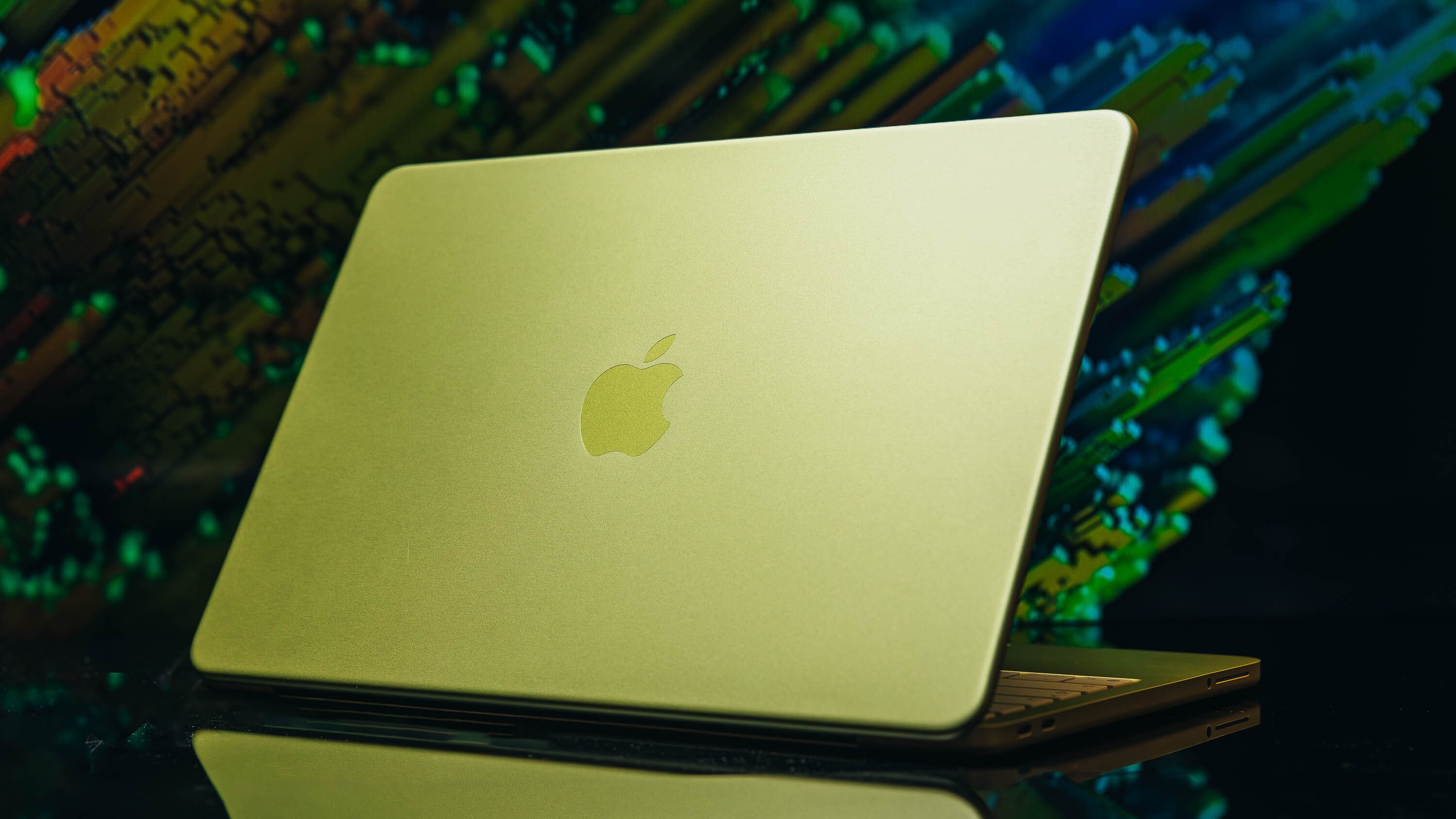 Front view of an open MacBook Neo highlighting its 13-inch display.