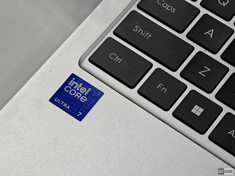 Graphic showing the Intel Core Ultra 7 processor chip integration for the Megabook series.