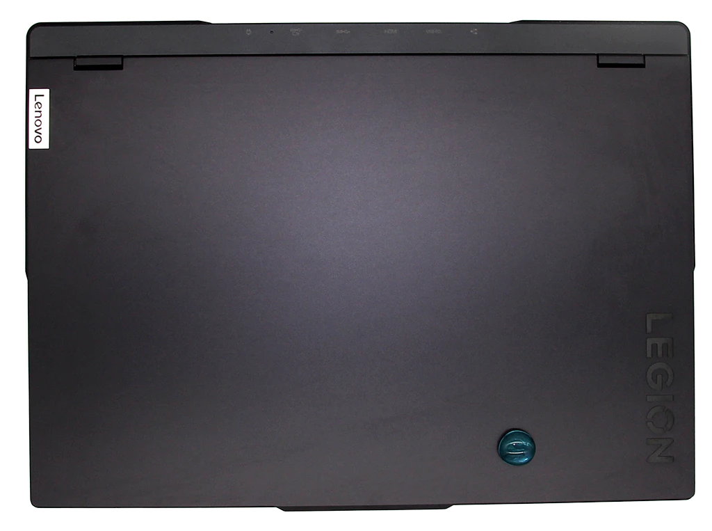 Close-up of the Lenovo Legion Pro 7i Onyx Grey lid.