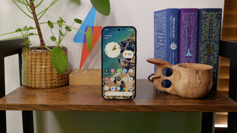 Front view of the Google Pixel 10 Pro XL showing the Android interface.