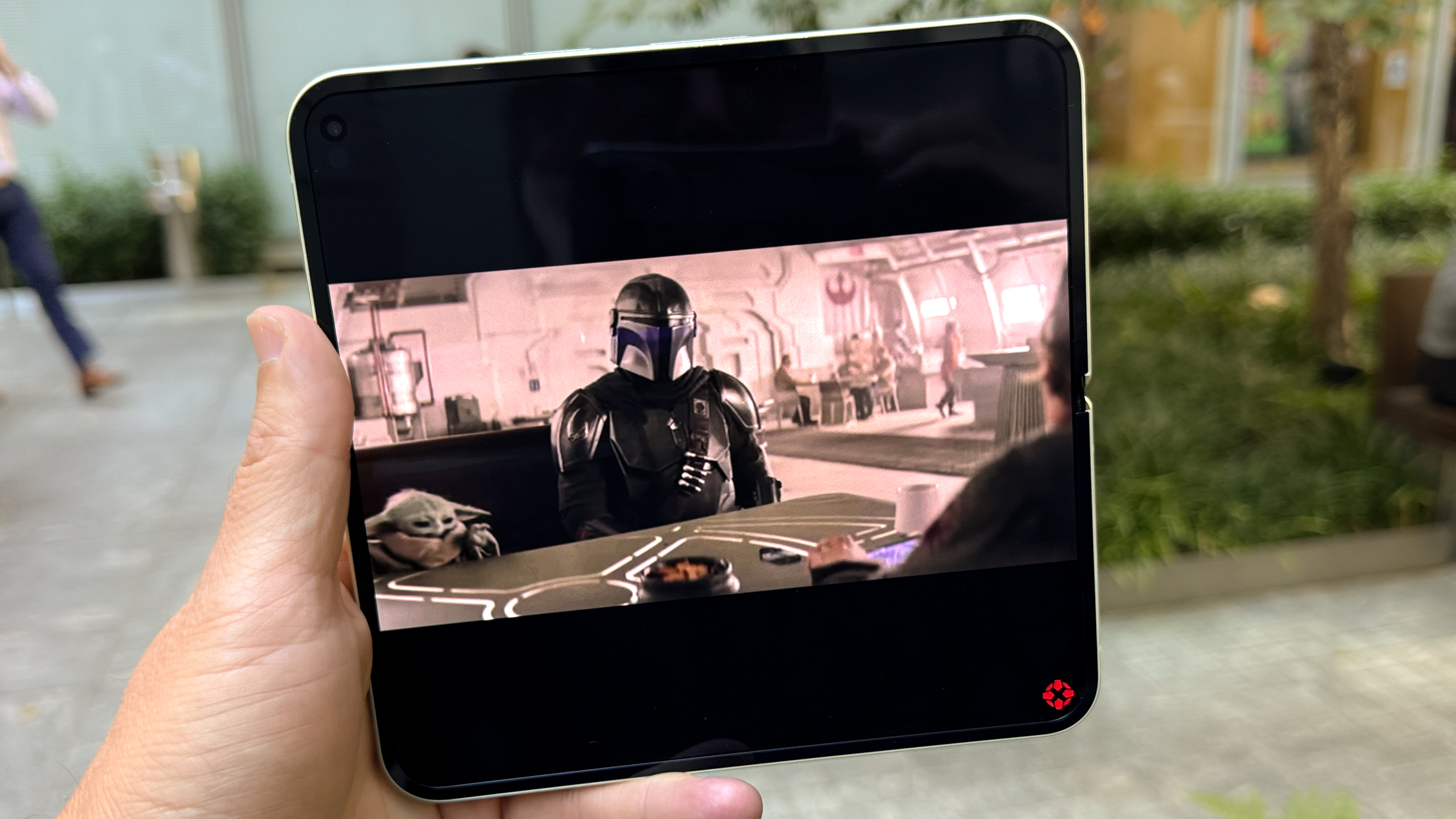 A close-up of the Pixel 10 Pro Fold internal screen showing high-contrast visuals.