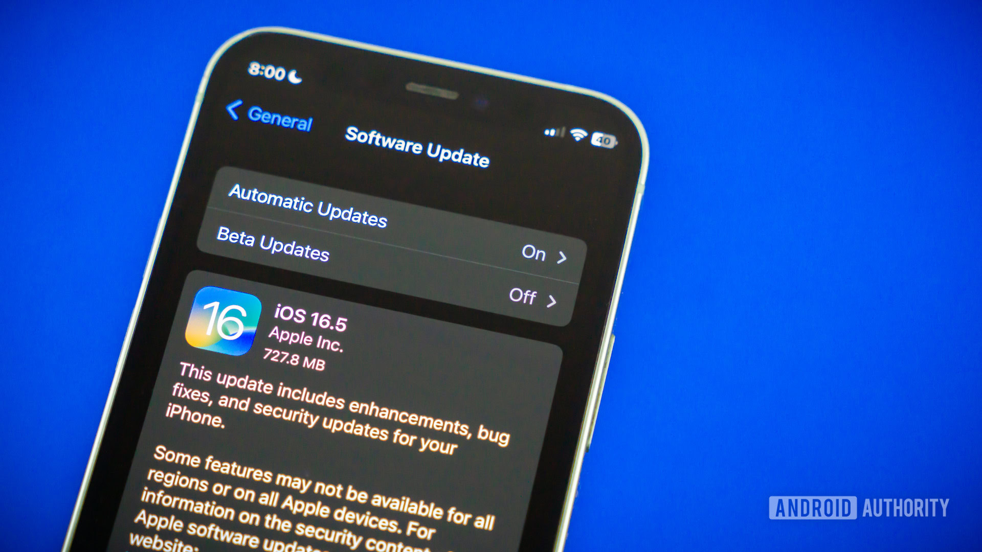 An iPhone screen showing a software update in progress for iOS.