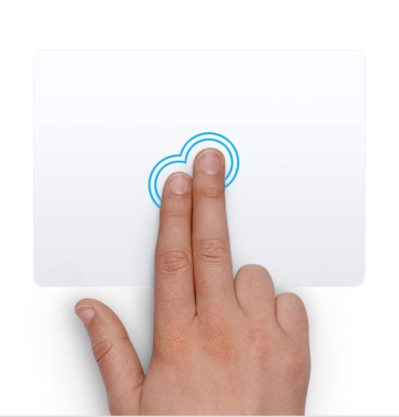 Illustration of two fingers double-tapping the trackpad for Smart Zoom.