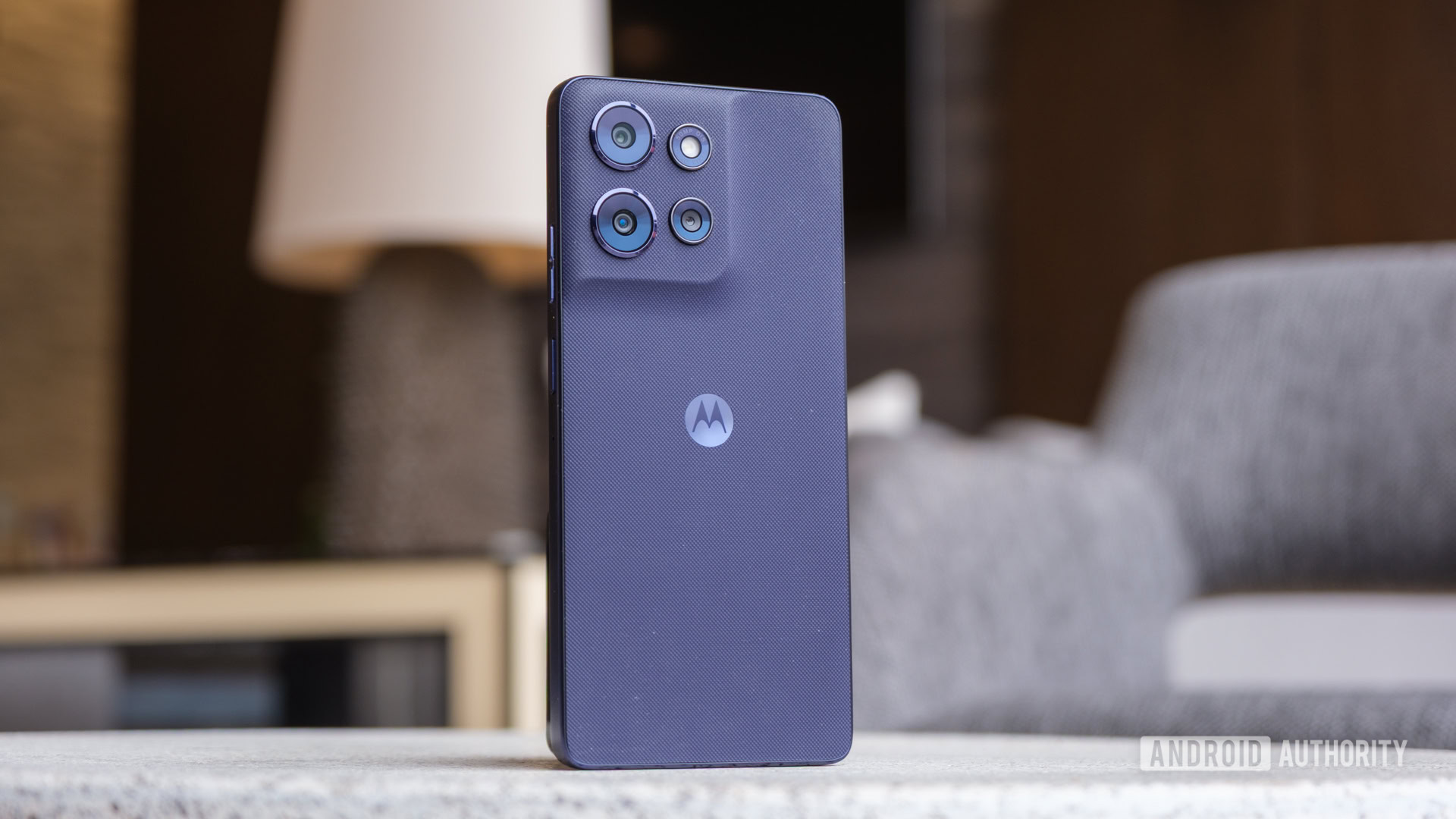 Close-up of the rear camera cluster and textured finish of the 2026 Moto G Power.