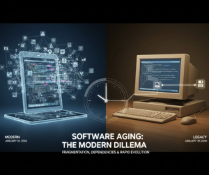 An abstract illustration showing multiple layers of software and digital complexity within a device.