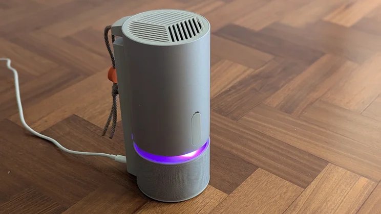 XGIMI MoGo 3 Pro used as a Bluetooth speaker with ambient base glow
