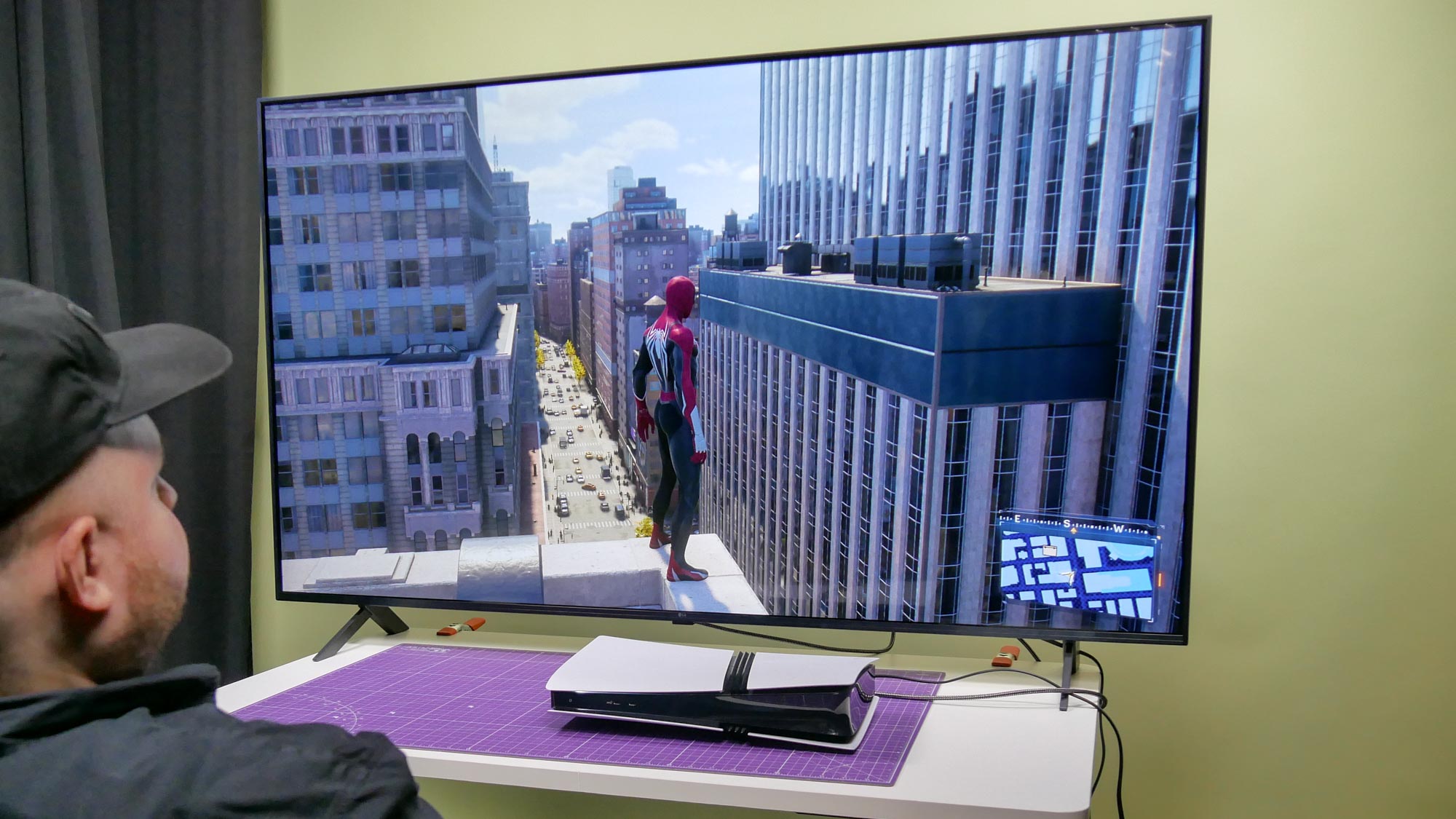 Gameplay footage of Marvel's Spider-Man 2 showcasing enhanced graphics on the PS5 Pro.